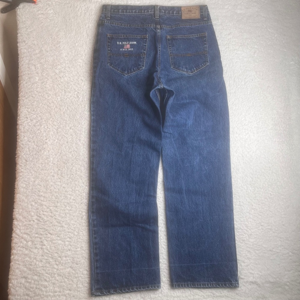 US Polo Assn Mens baggy skater Blue Jeans Medium Wash Denim 34x32 Cotton